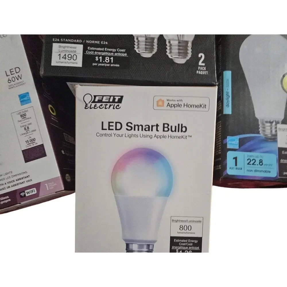 Feit Electric LED Bulb Lot of 4 Smart Wi-Fi Color Changing & Vintage Edison 100W